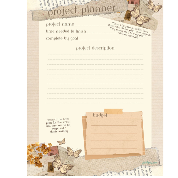 Project Planner/Ephemera design