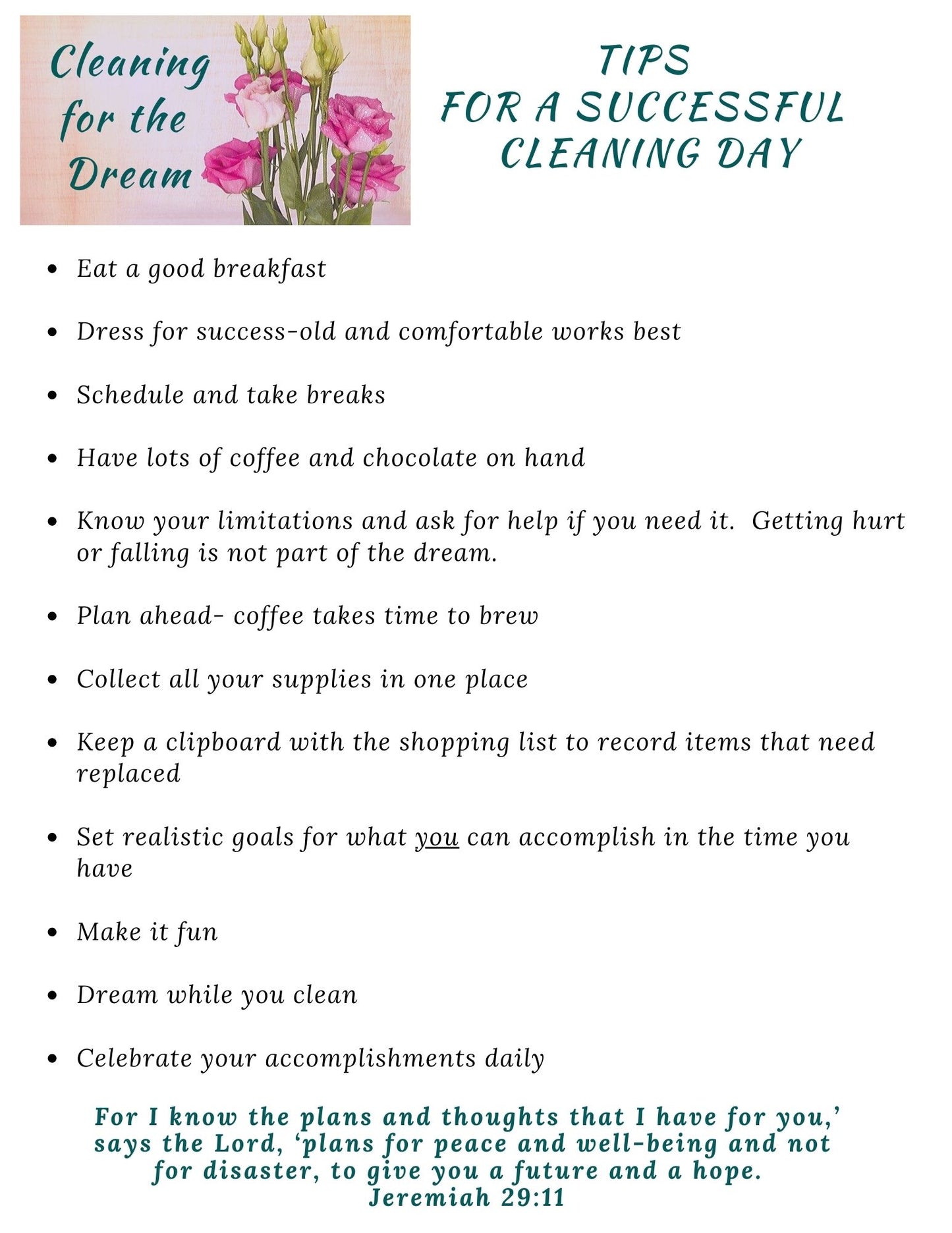 Cleaning for the Dream Guide and Worksheets PDF