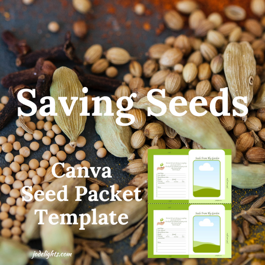 Saving Seeds + Canva Seed Packet Template