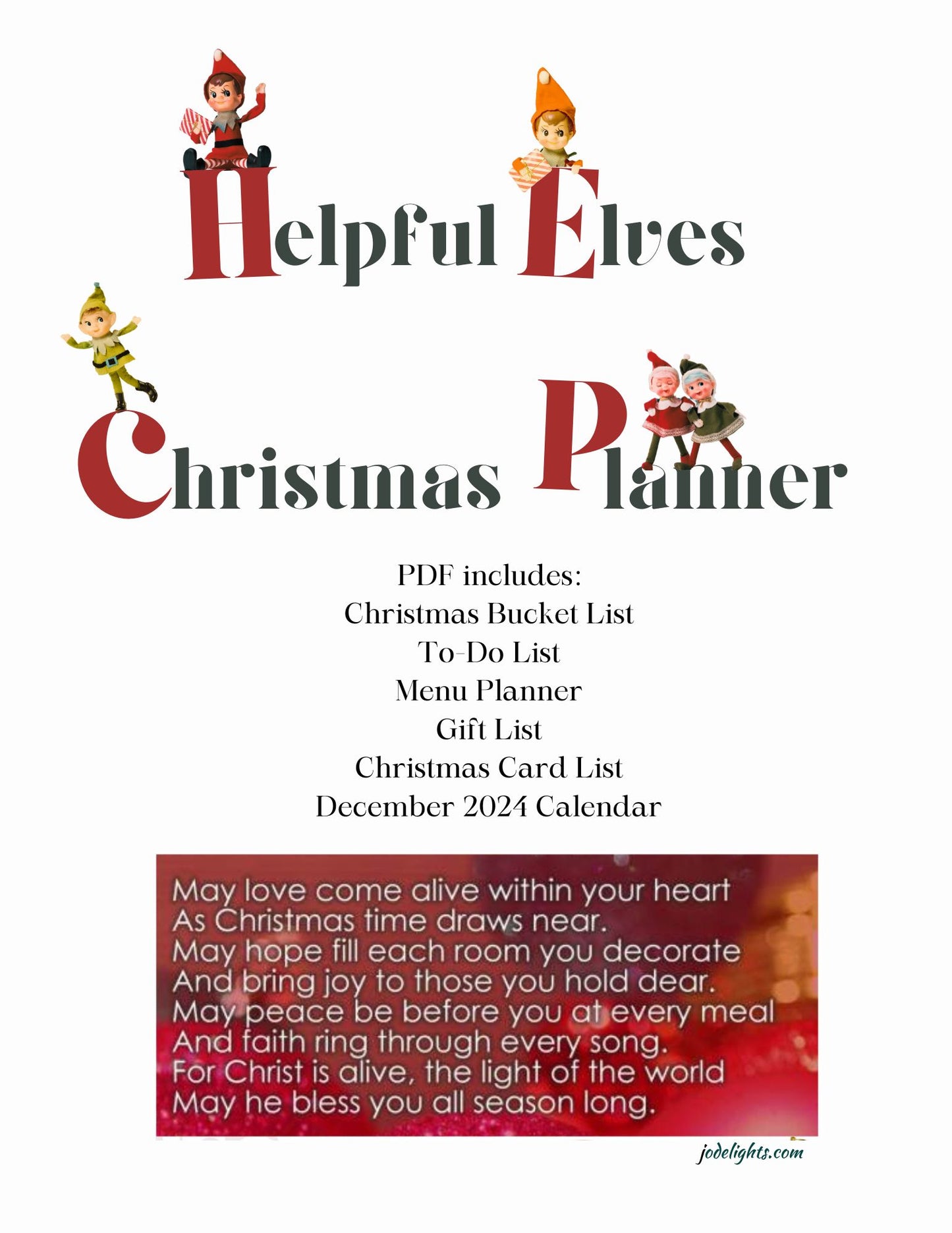 Helpful Elves Christmas Planner— PDF