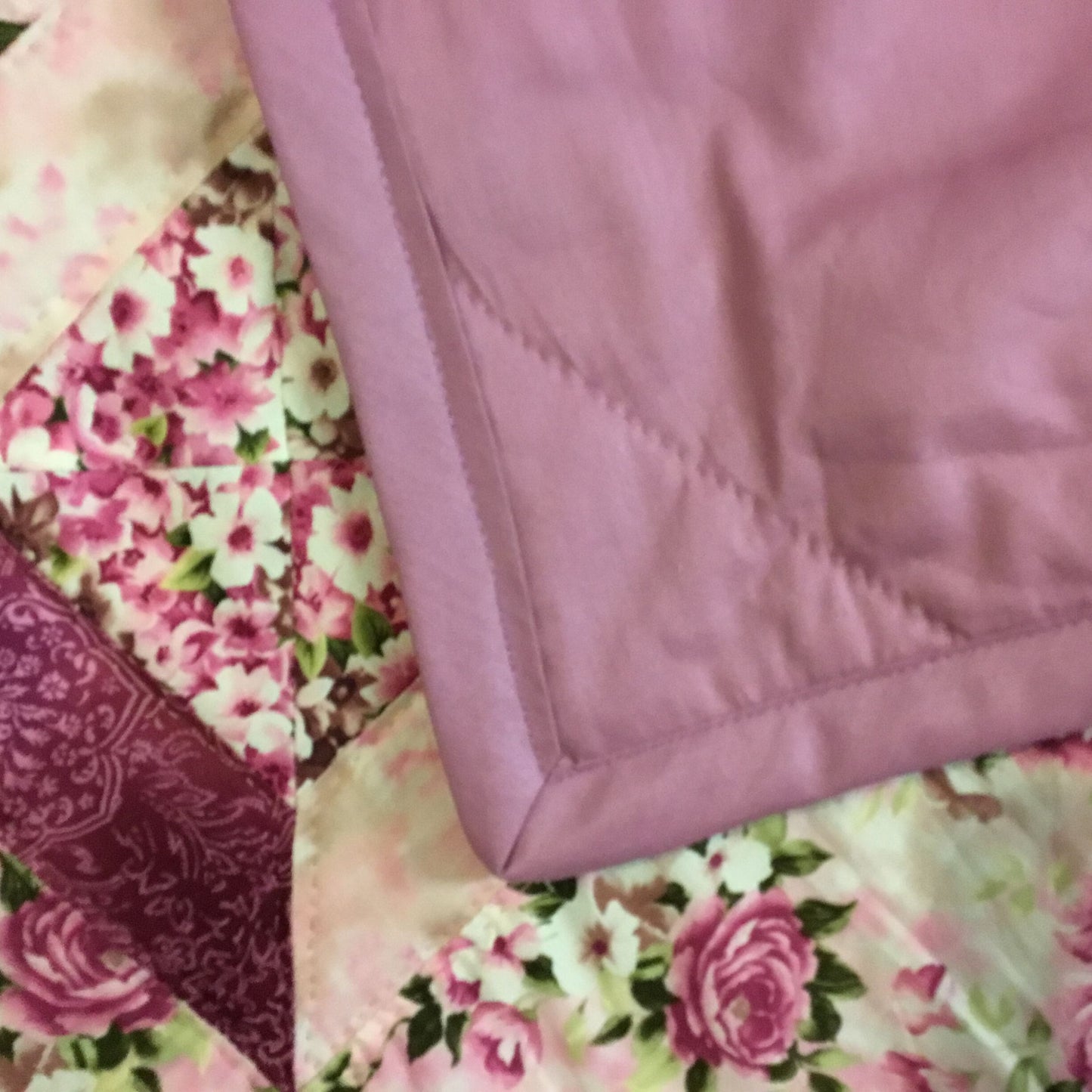 Pink Floral & Roses Lap Quilt/Throw