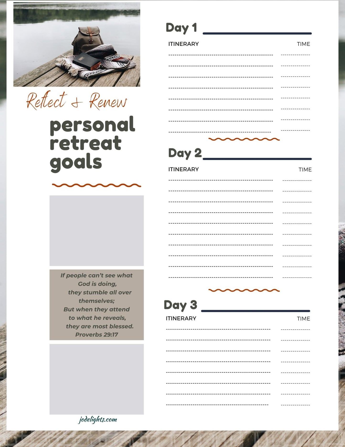 Personal Retreat Guide, Planner & Journal PDF