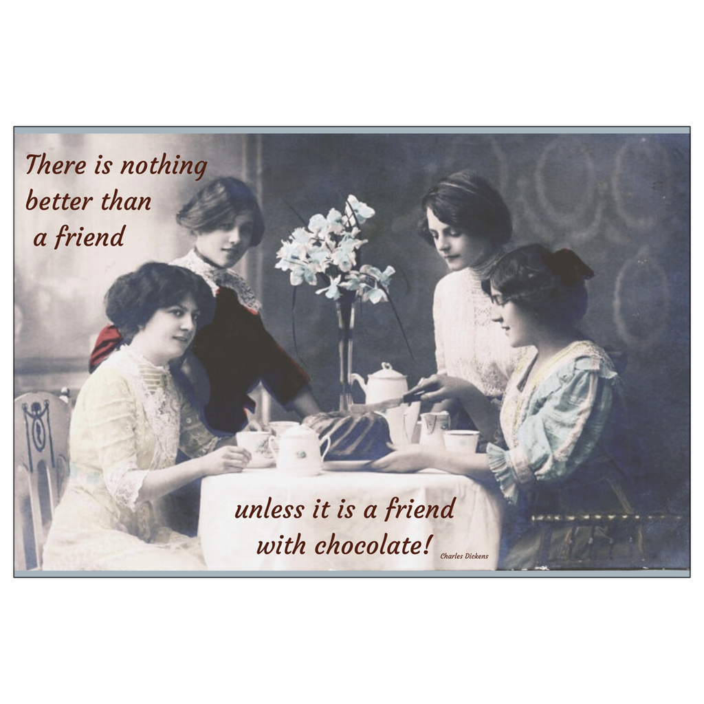 Friends with Chocolate Postcard